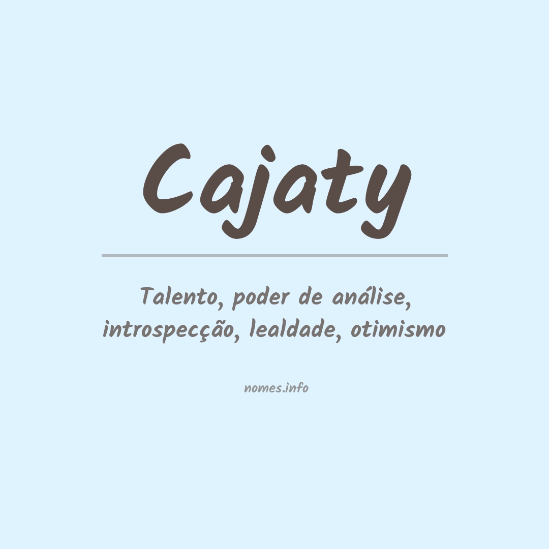 Significado do nome Cajaty