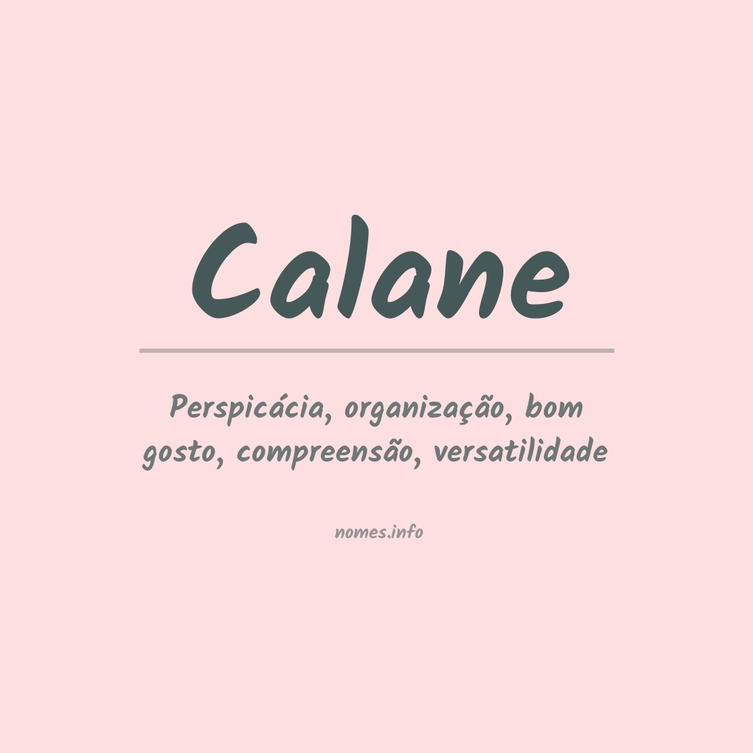 Significado do nome Calane