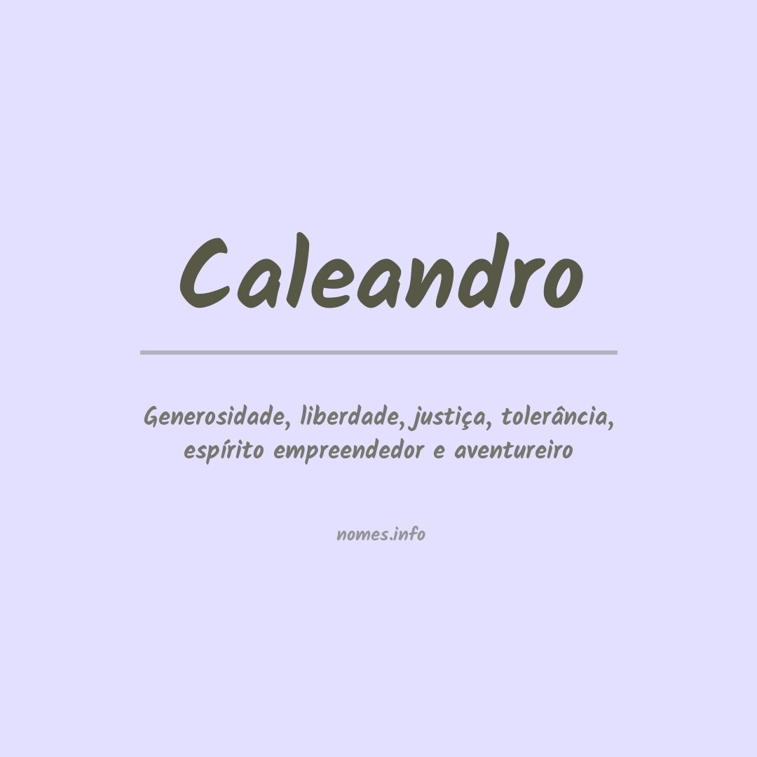 Significado do nome Caleandro