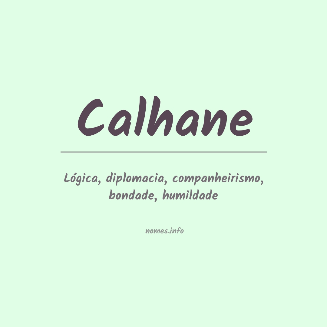 Significado do nome Calhane