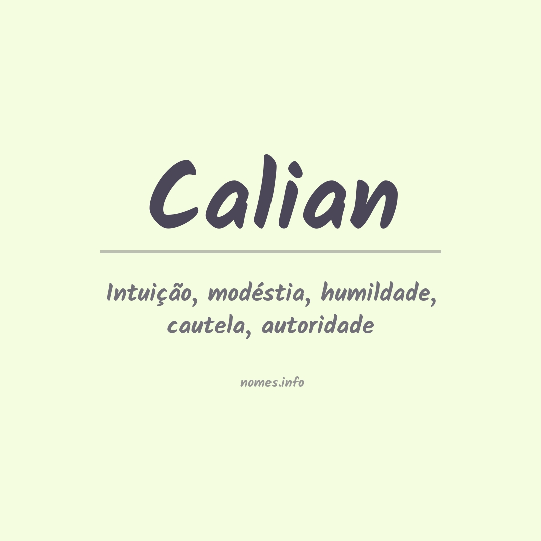 Significado do nome Calian