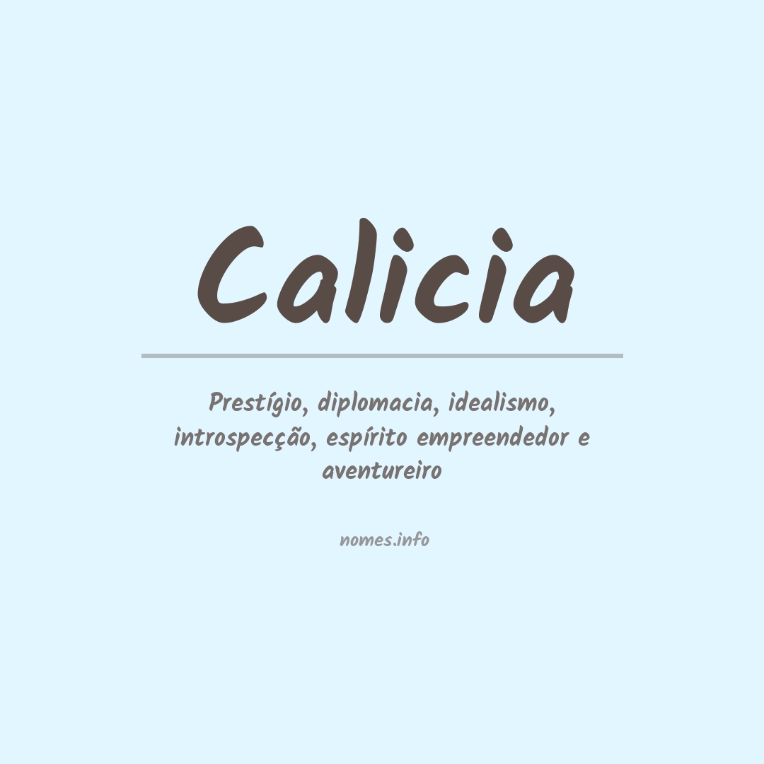 Significado do nome Calicia