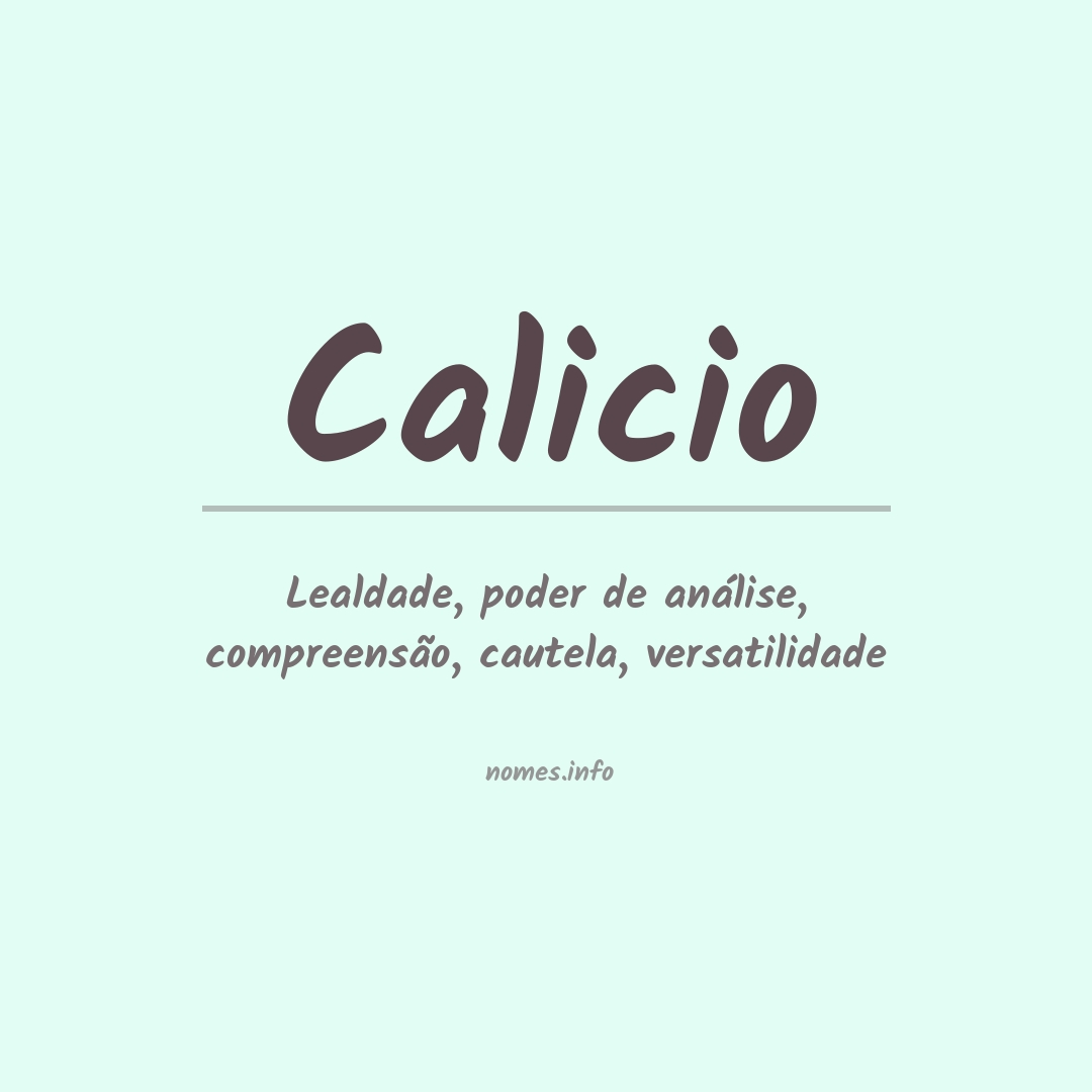 Significado do nome Calicio