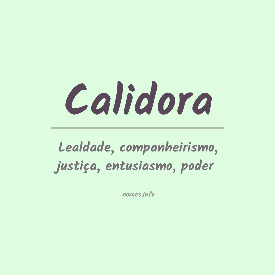 Significado do nome Calidora