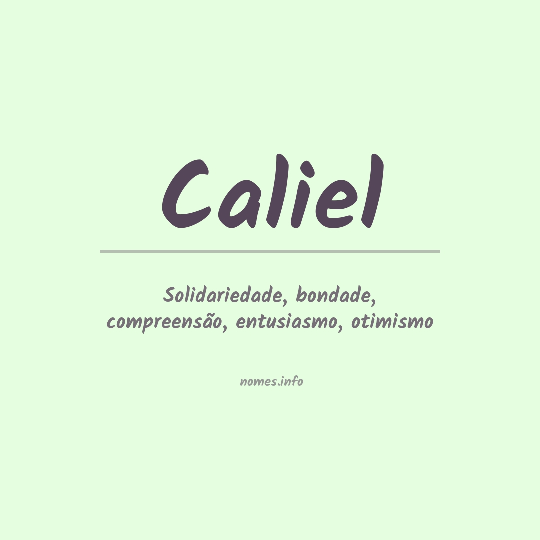 Significado do nome Caliel