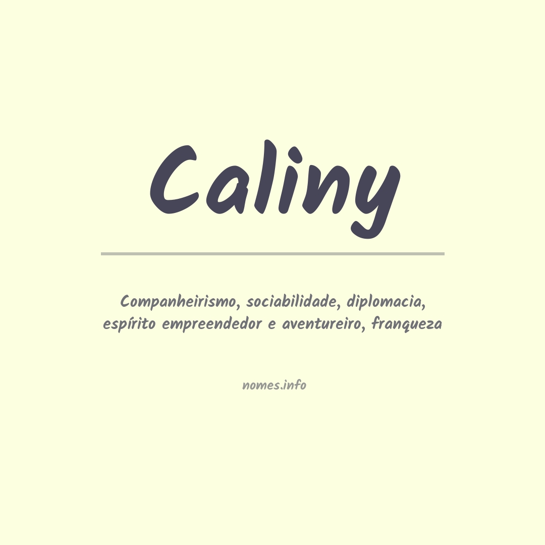 Significado do nome Caliny