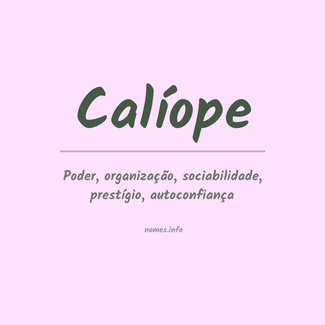 Significado do nome Calíope