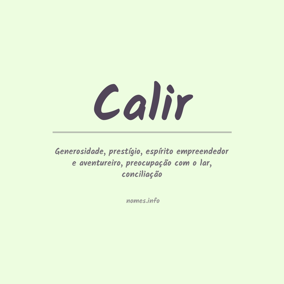 Significado do nome Calir