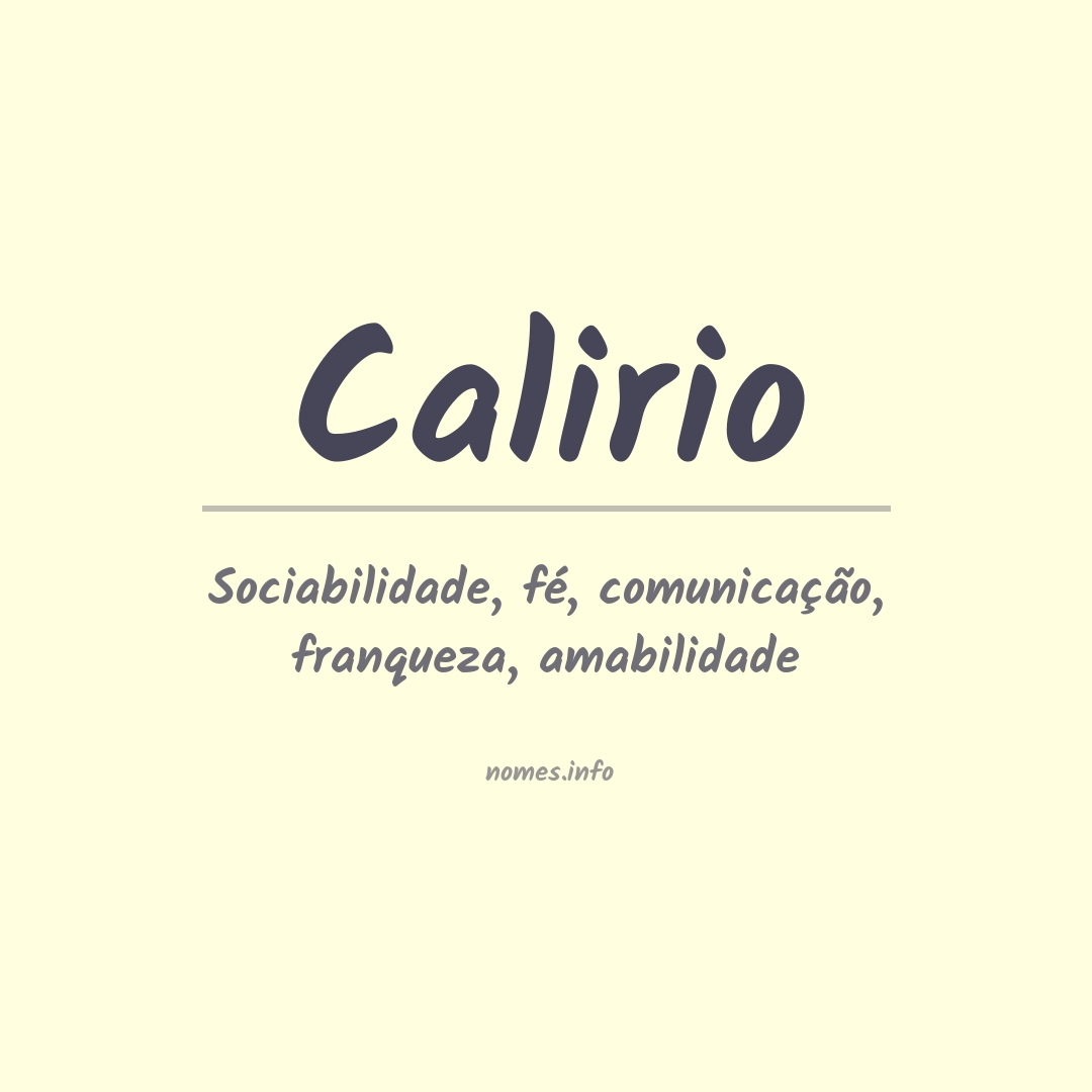 Significado do nome Calirio