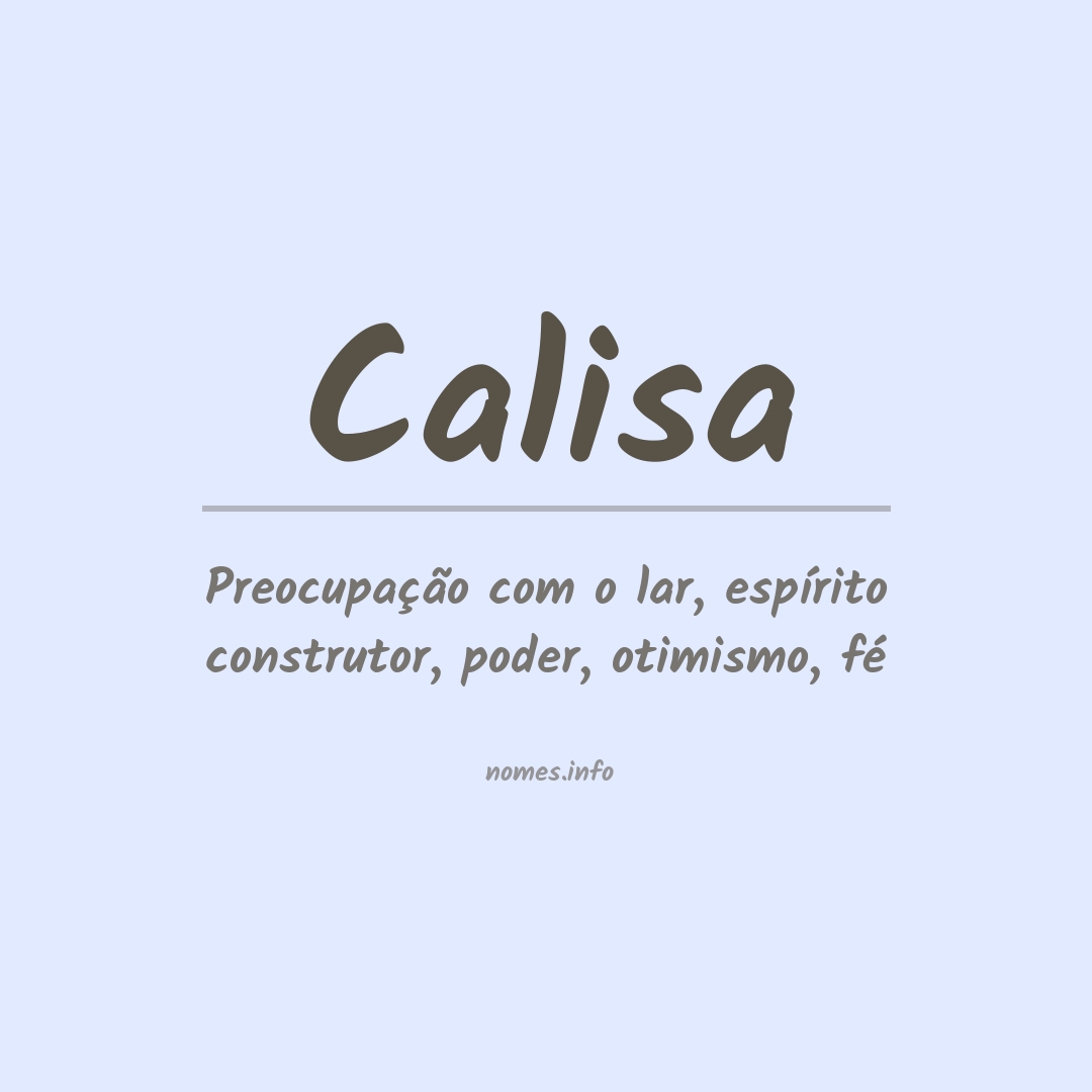 Significado do nome Calisa