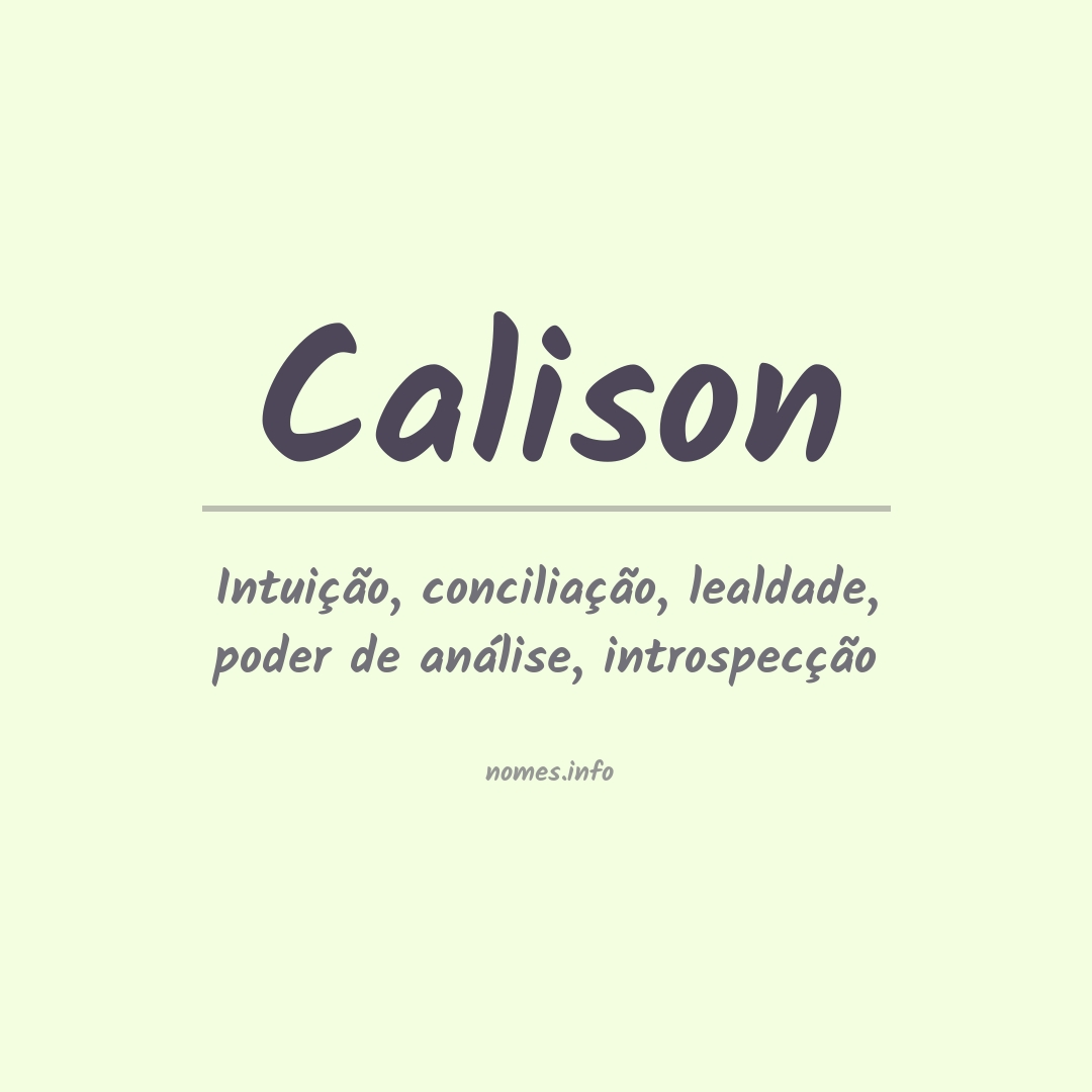 Significado do nome Calison