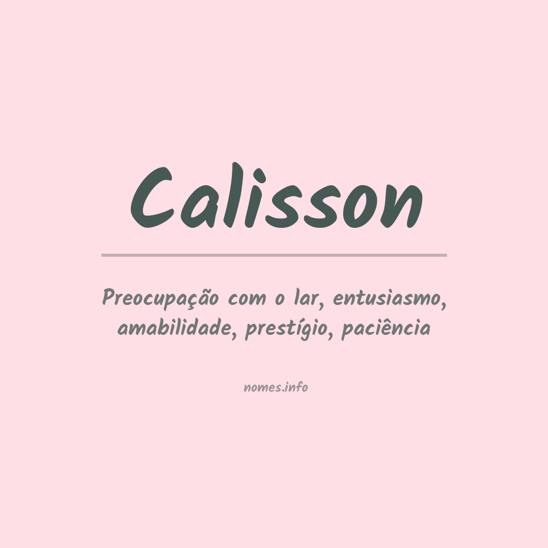 Significado do nome Calisson