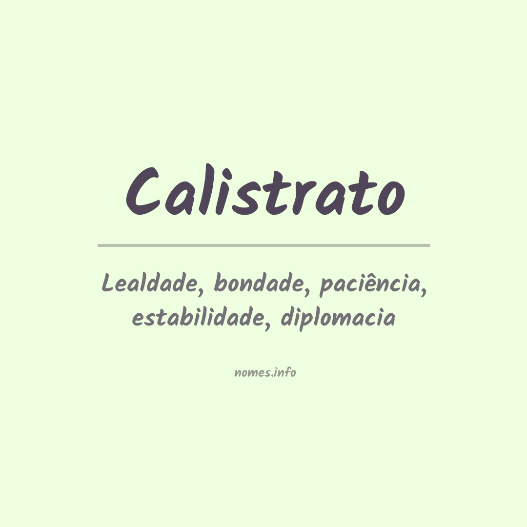 Significado do nome Calistrato
