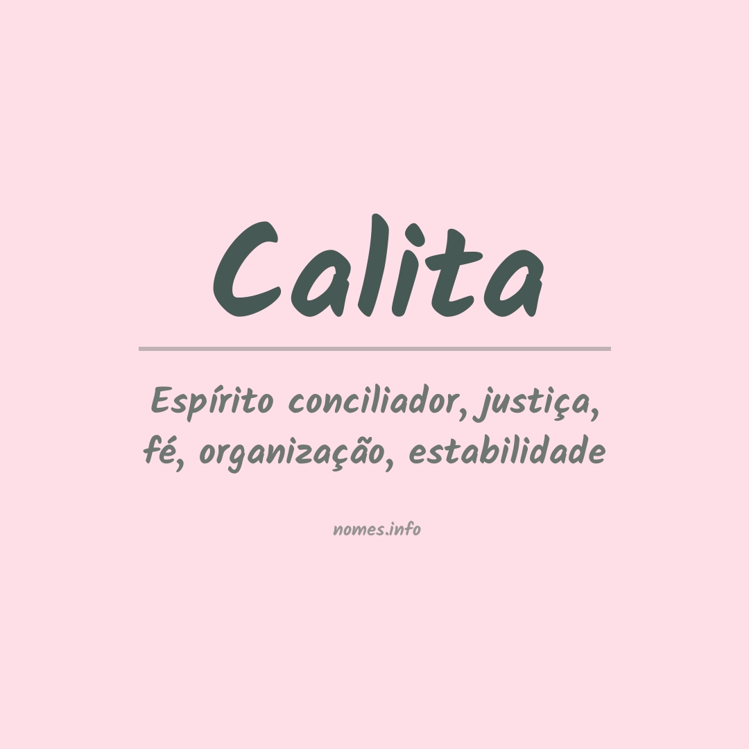 Significado do nome Calita