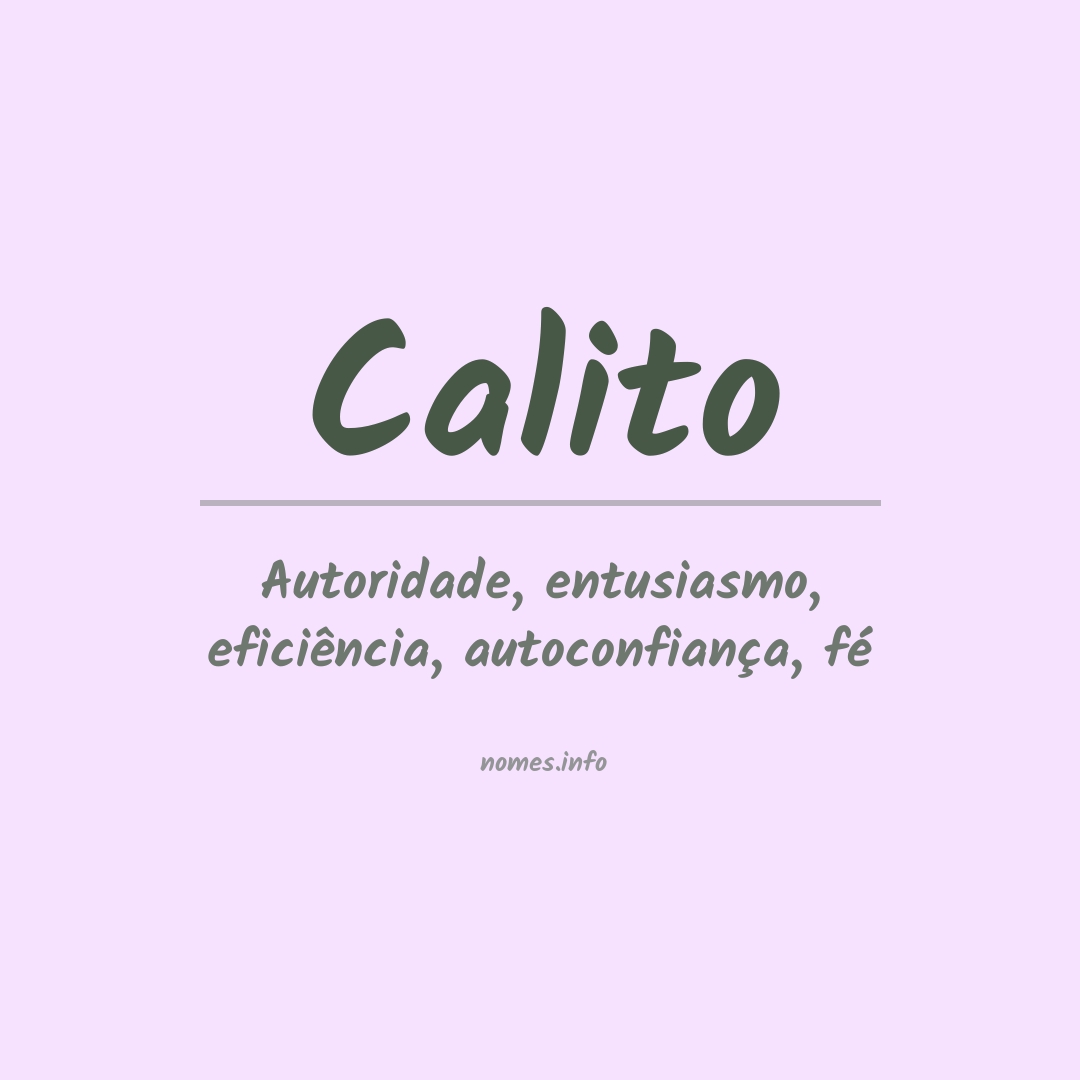 Significado do nome Calito