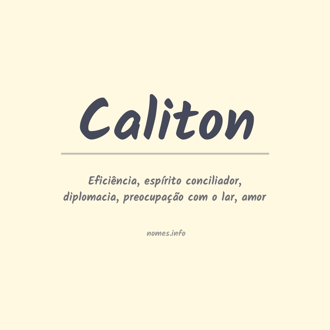 Significado do nome Caliton