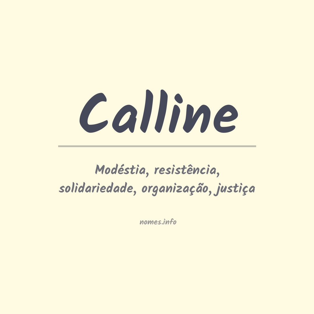 Significado do nome Calline