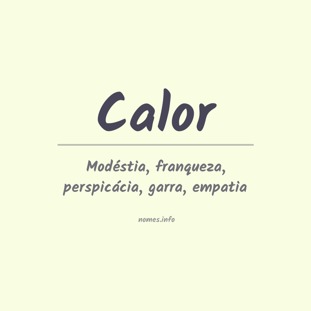 Significado do nome Calor