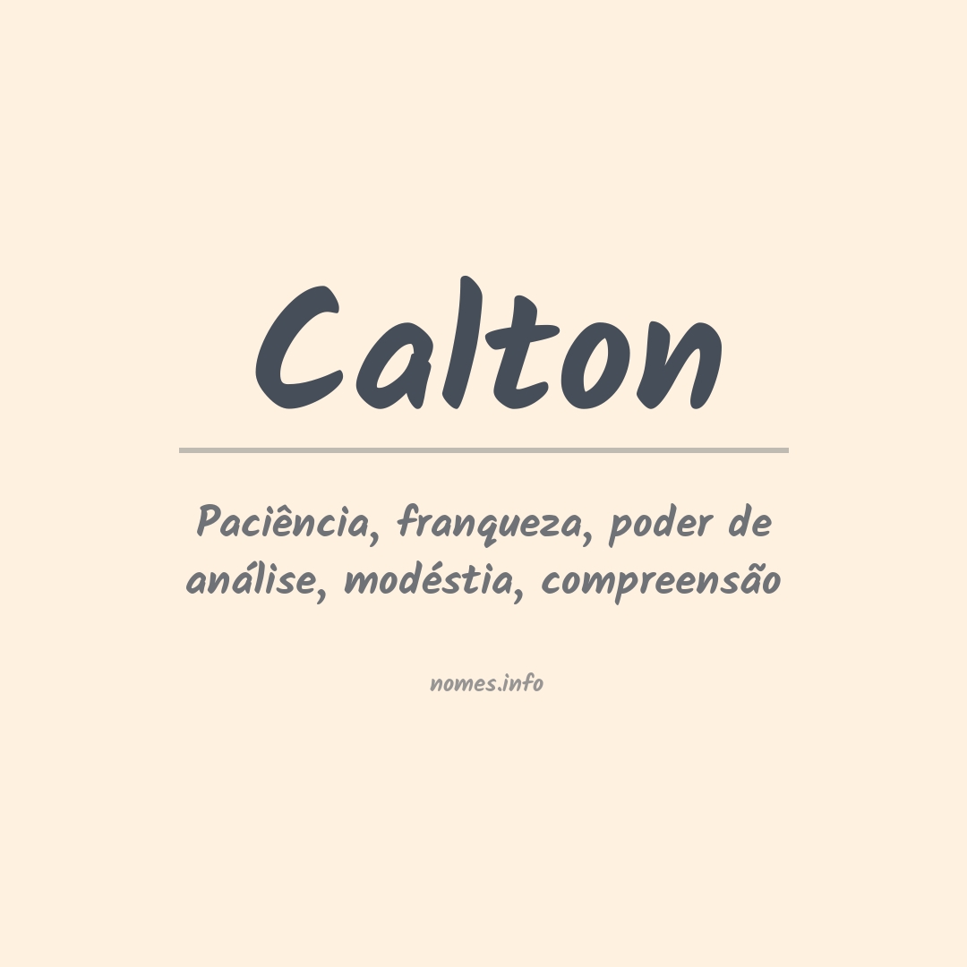 Significado do nome Calton