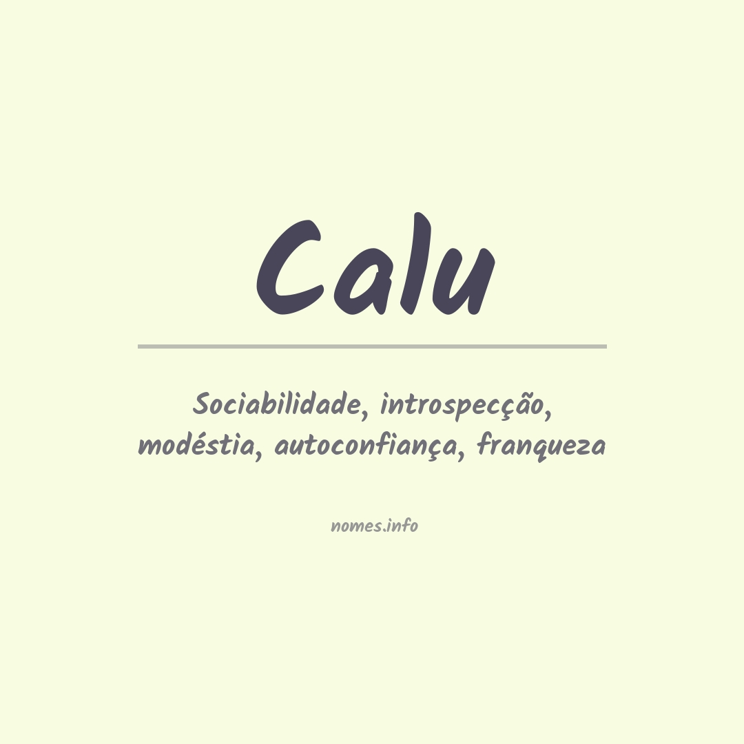 Significado do nome Calu