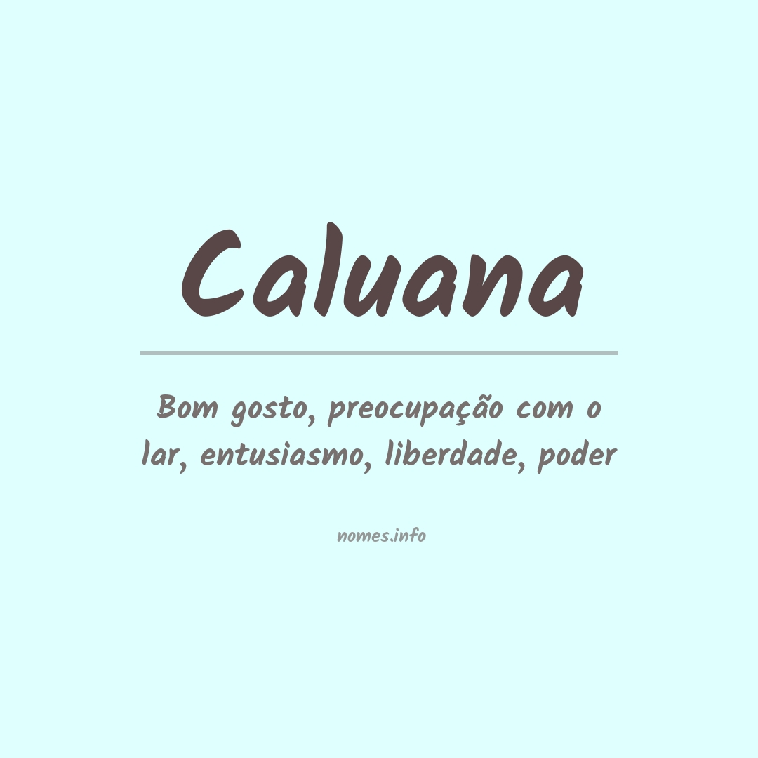 Significado do nome Caluana