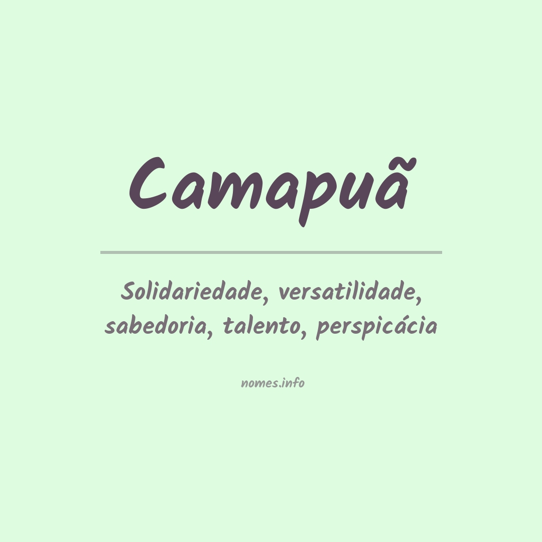 Significado do nome Camapuã