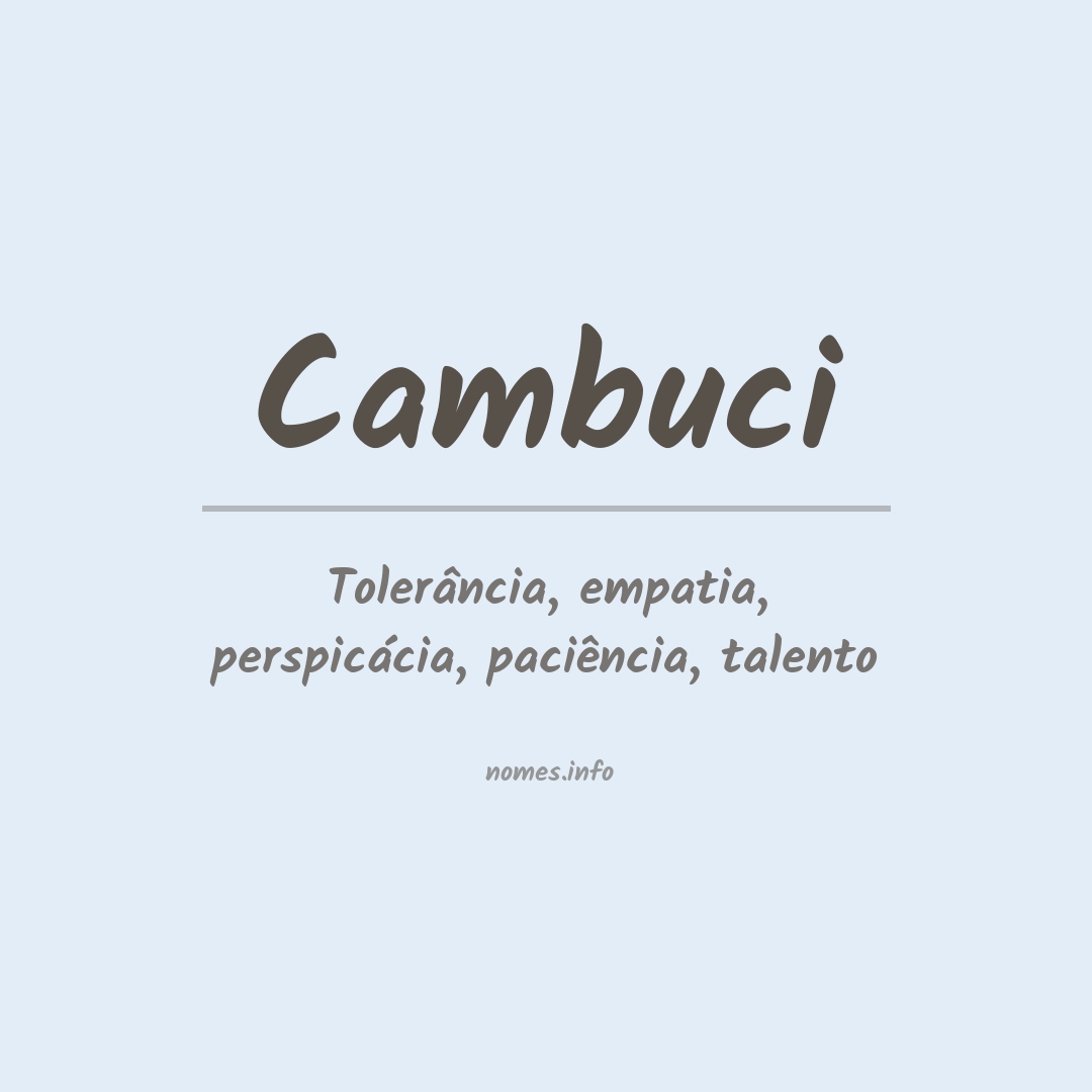 Significado do nome Cambuci