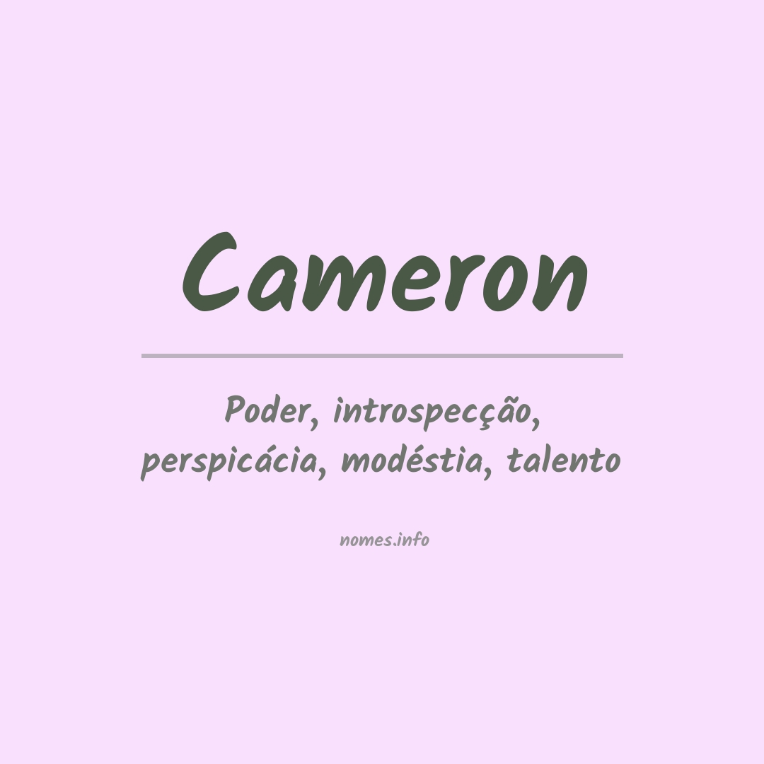 Significado do nome Cameron