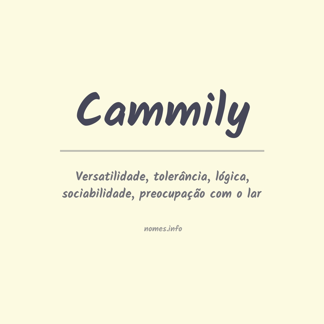 Significado do nome Cammily
