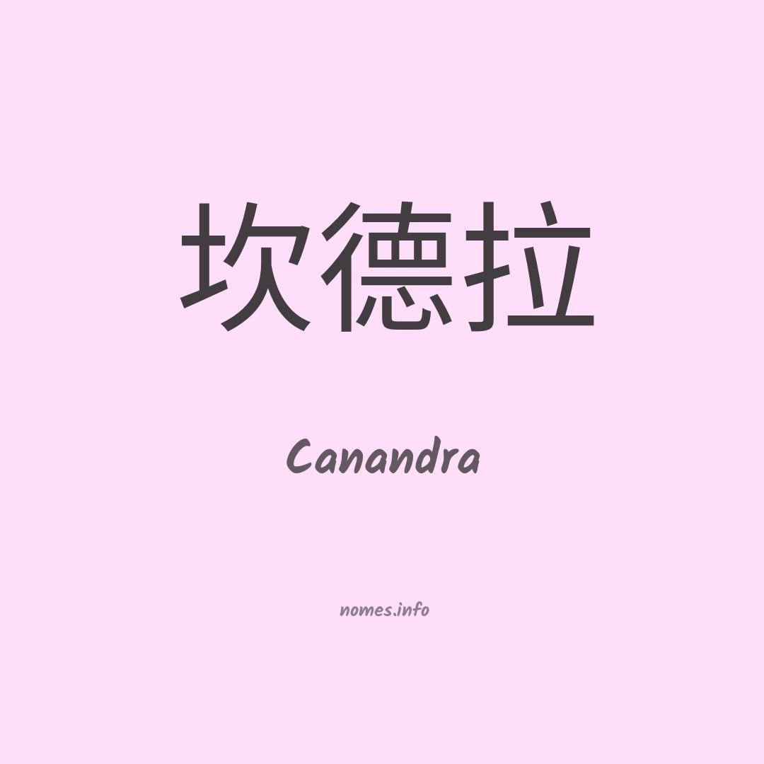 Canandra em chinês