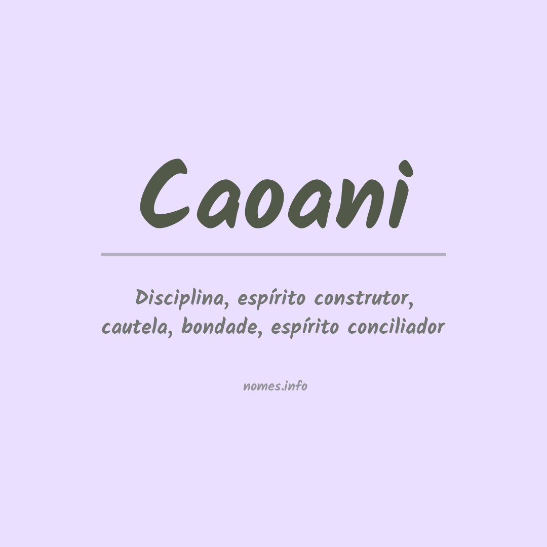 Significado do nome Caoani