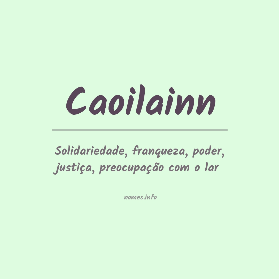 Significado do nome Caoilainn