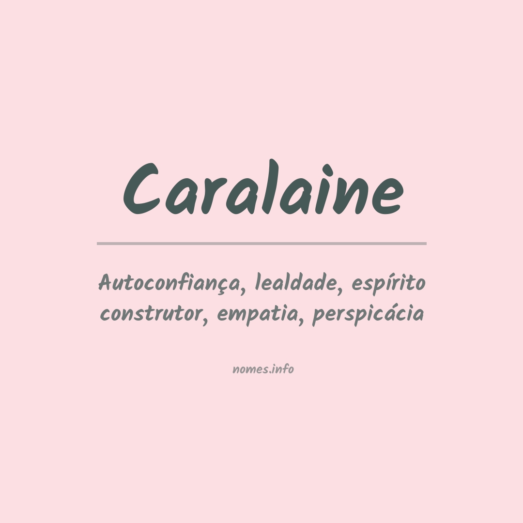 Significado do nome Caralaine