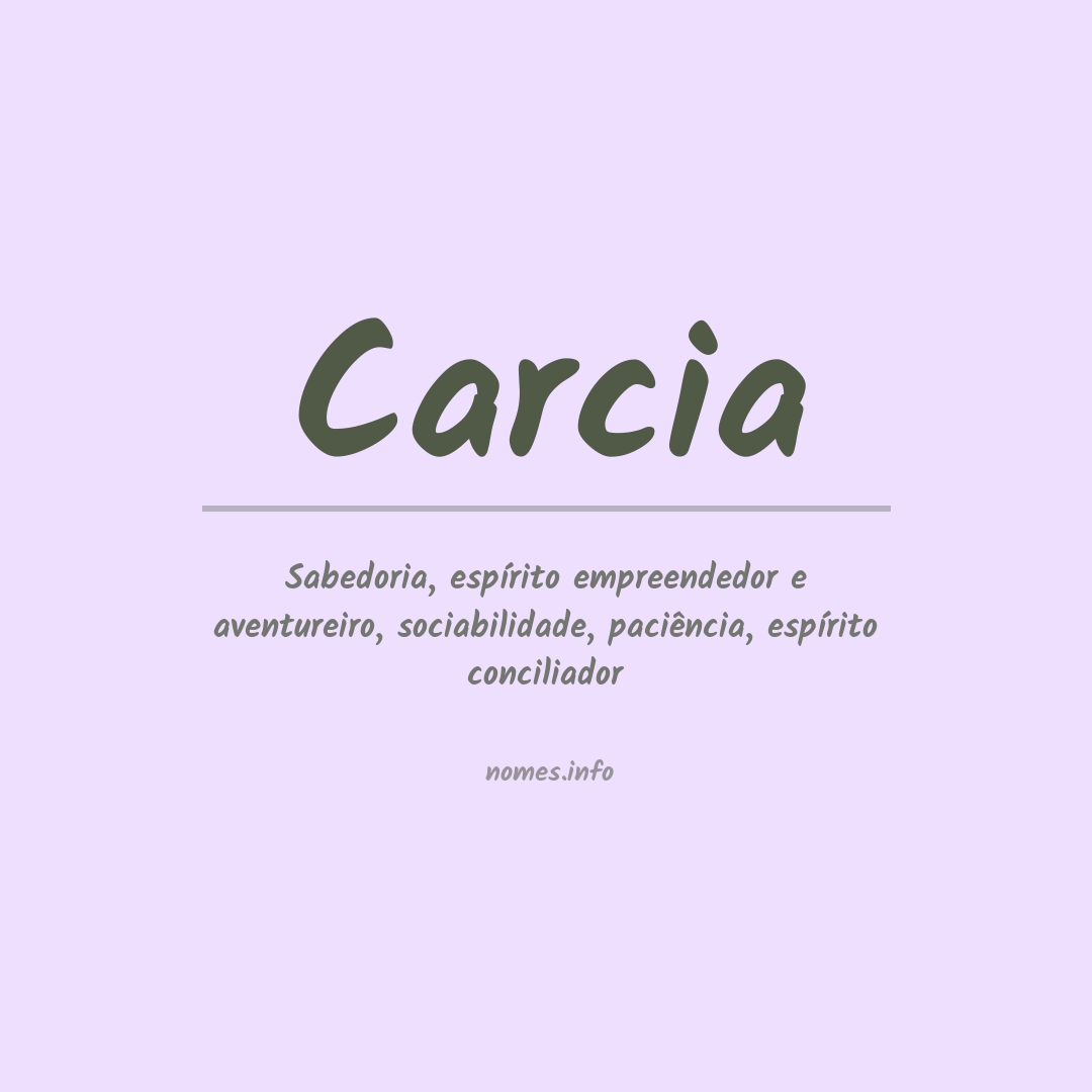 Significado do nome Carcia