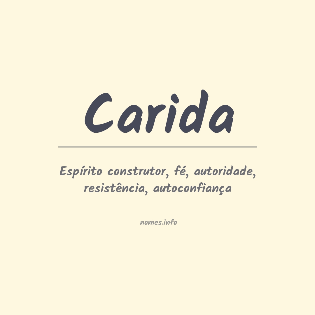 Significado do nome Carida