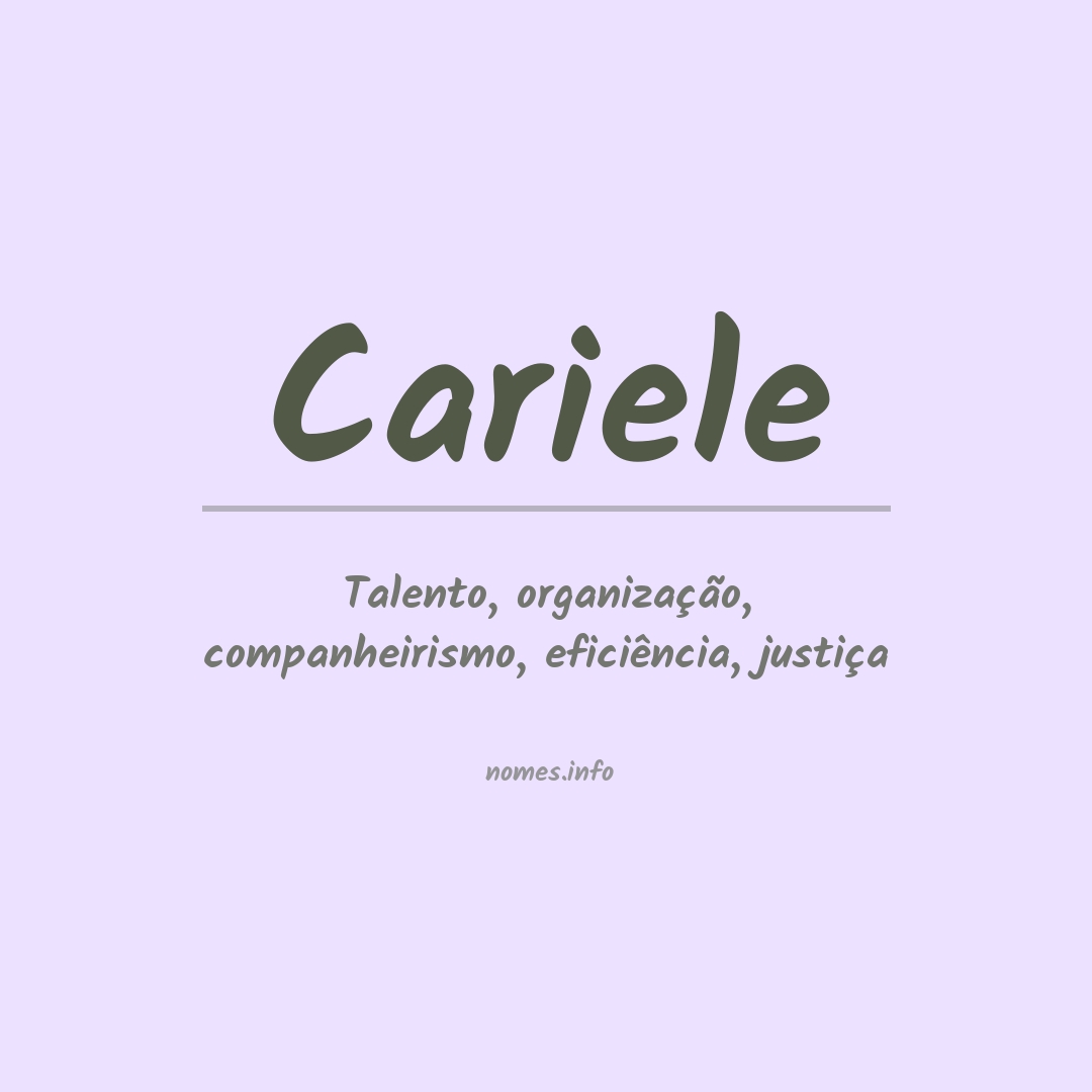 Significado do nome Cariele