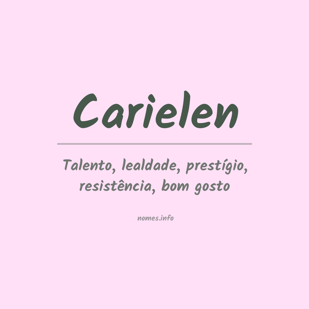 Significado do nome Carielen