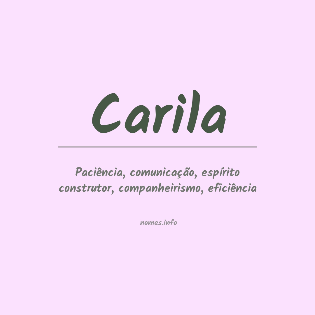 Significado do nome Carila