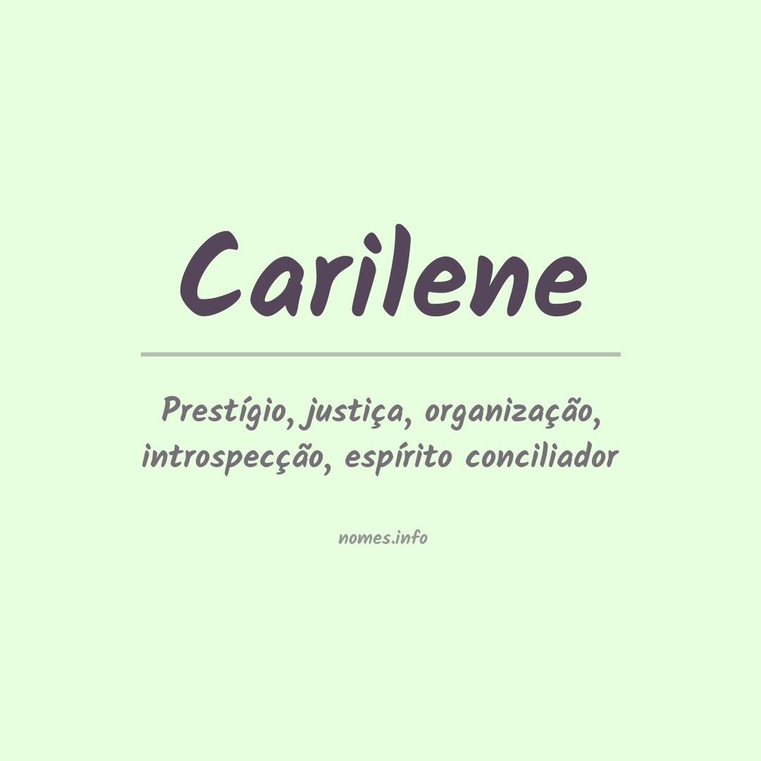 Significado do nome Carilene