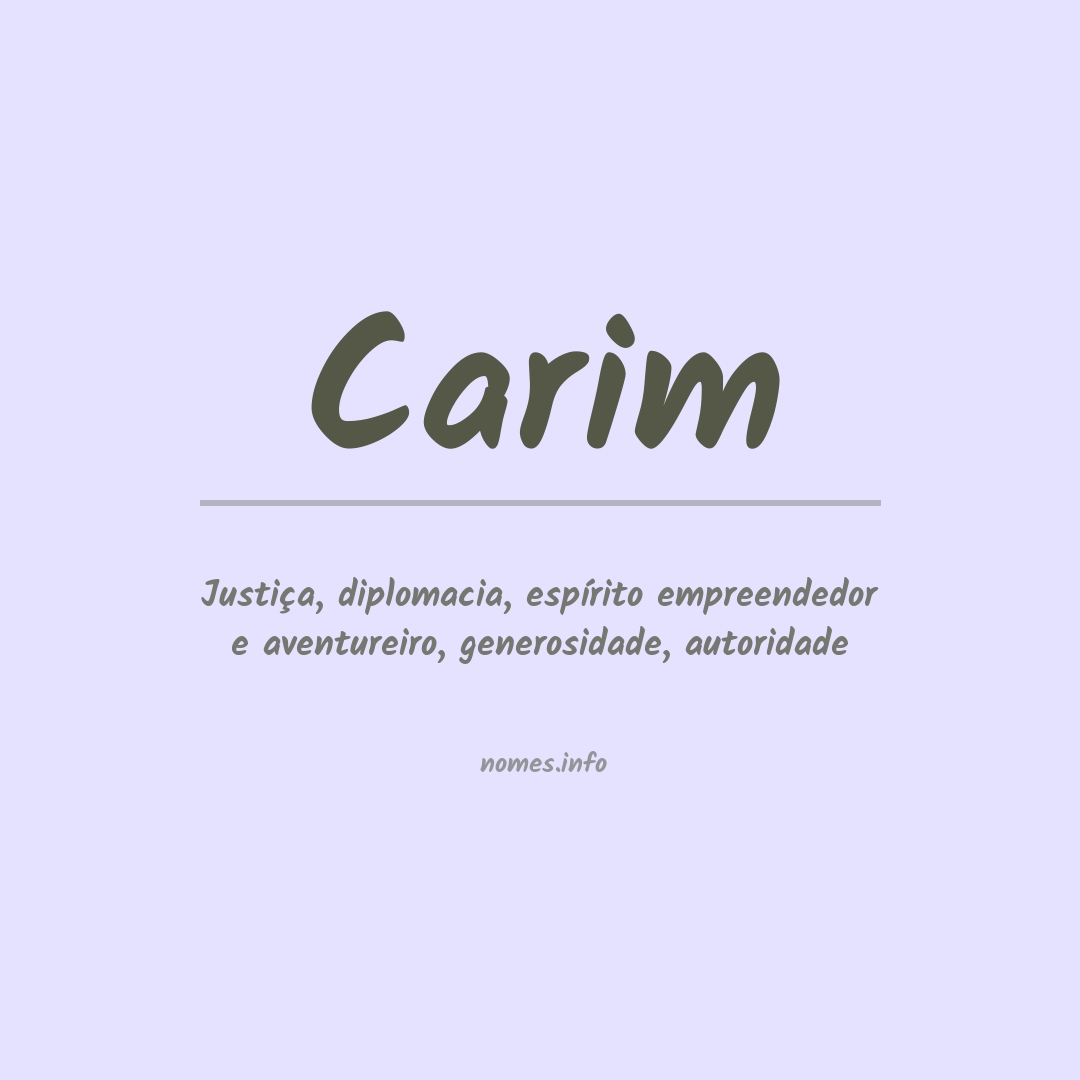 Significado do nome Carim