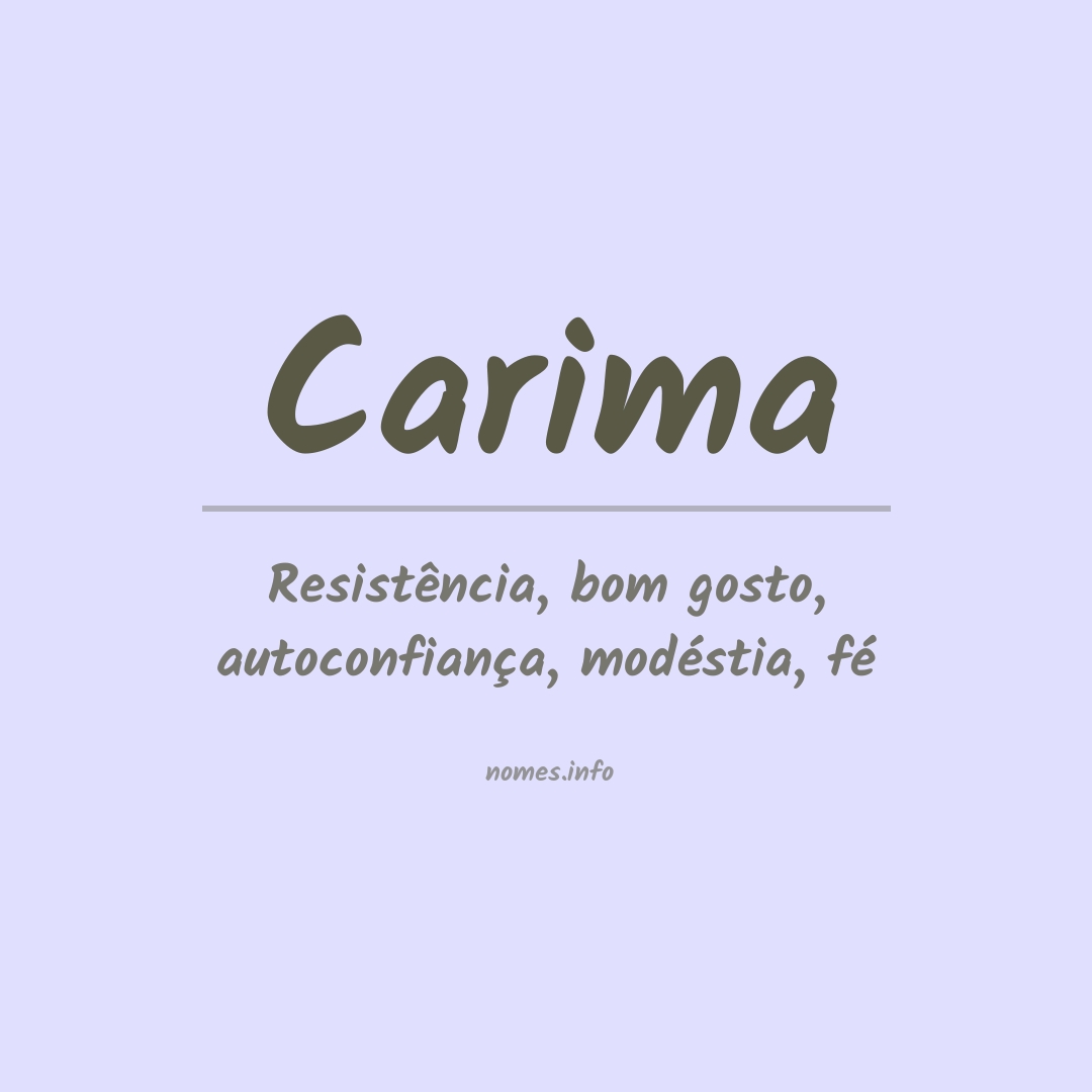 Significado do nome Carima