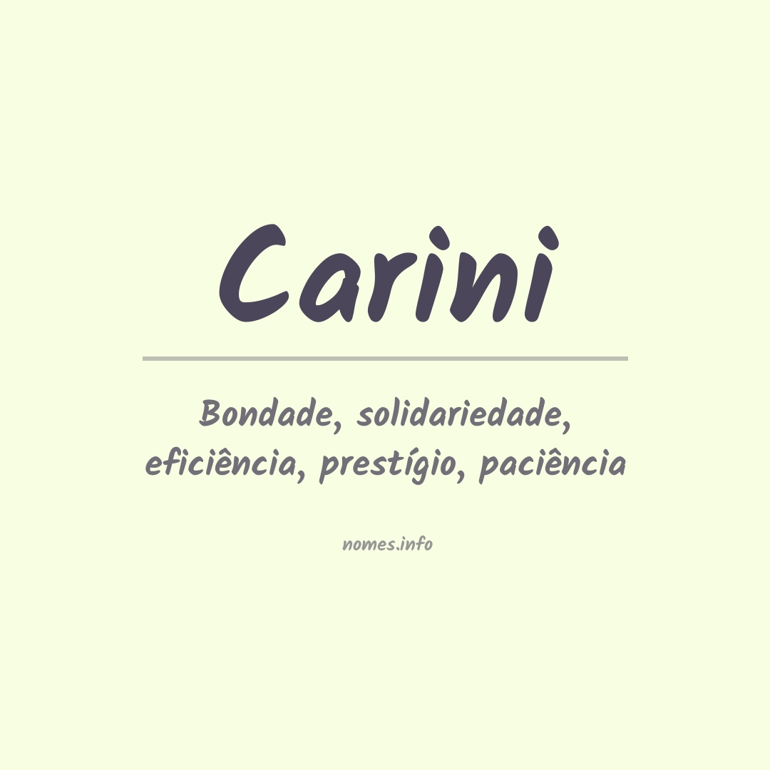 Significado do nome Carini
