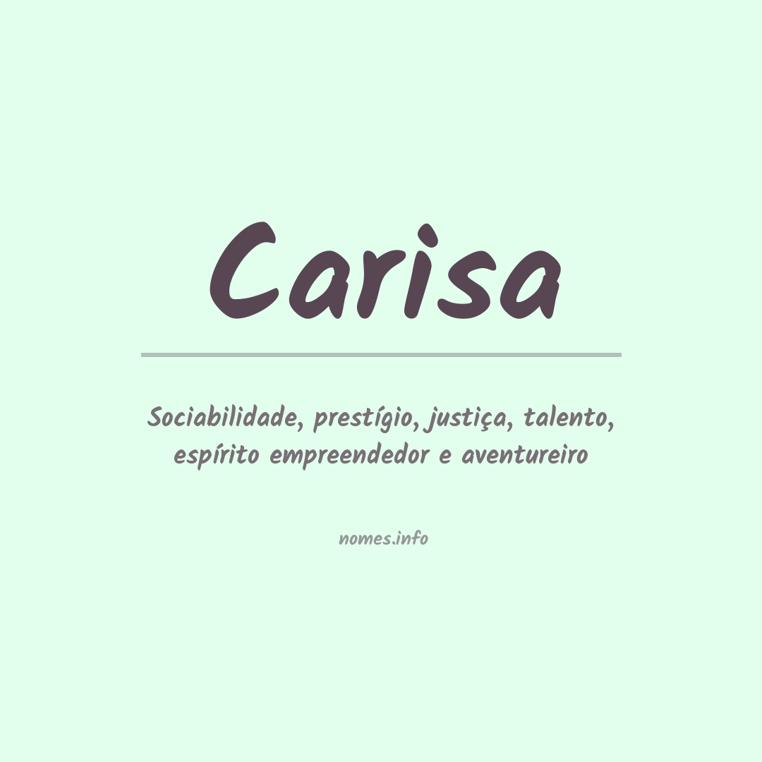 Significado do nome Carisa