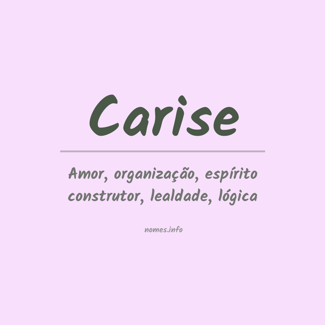Significado do nome Carise