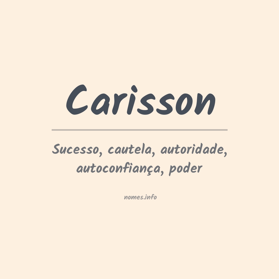 Significado do nome Carisson