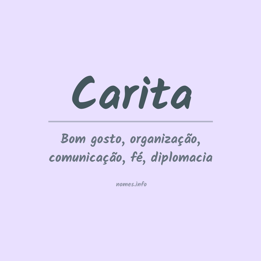 Significado do nome Carita
