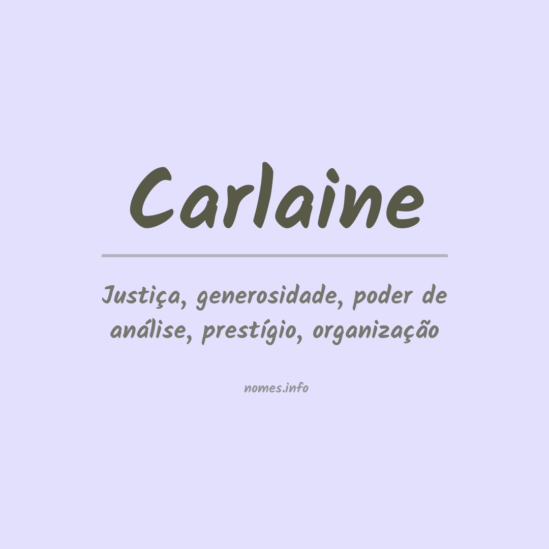 Significado do nome Carlaine