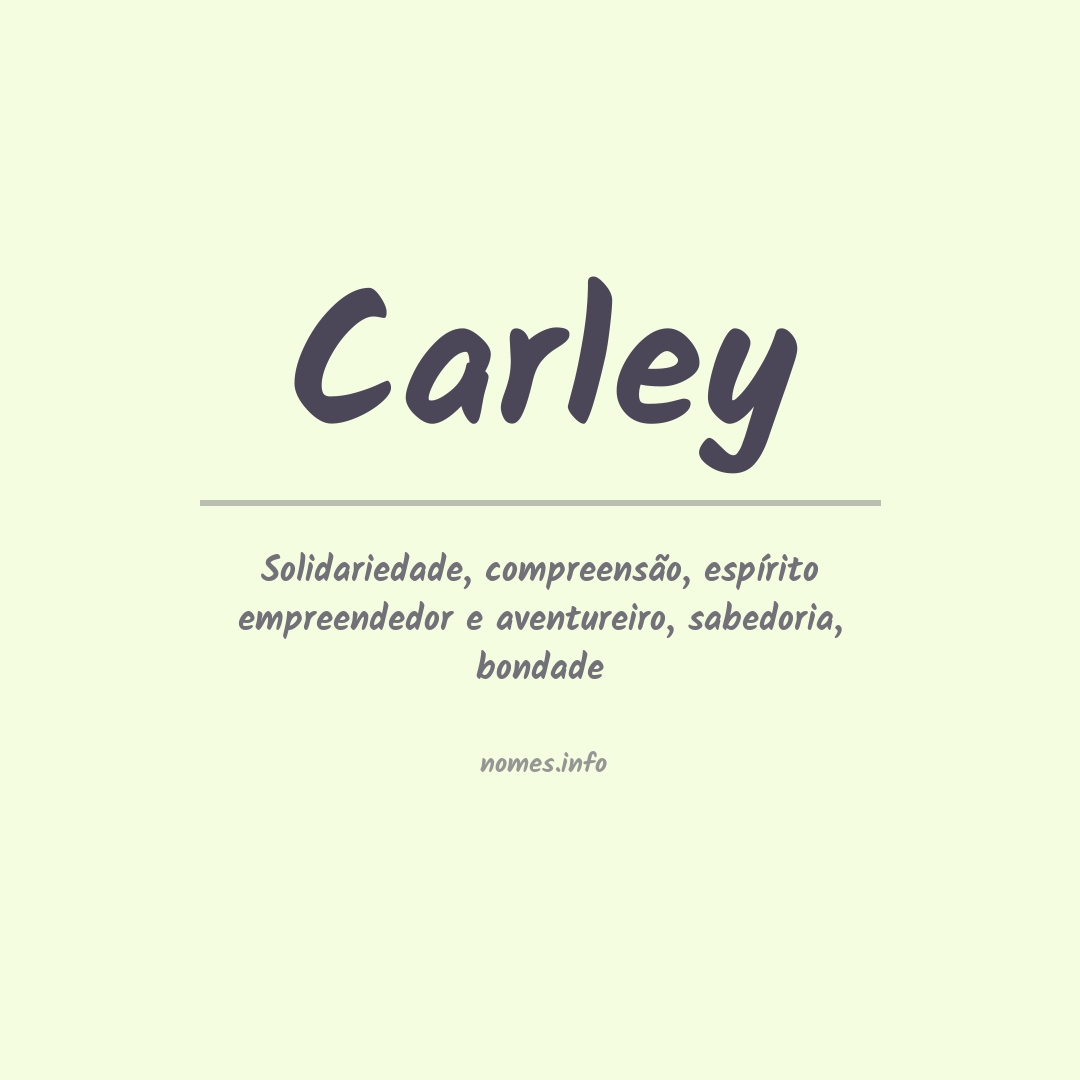 Significado do nome Carley