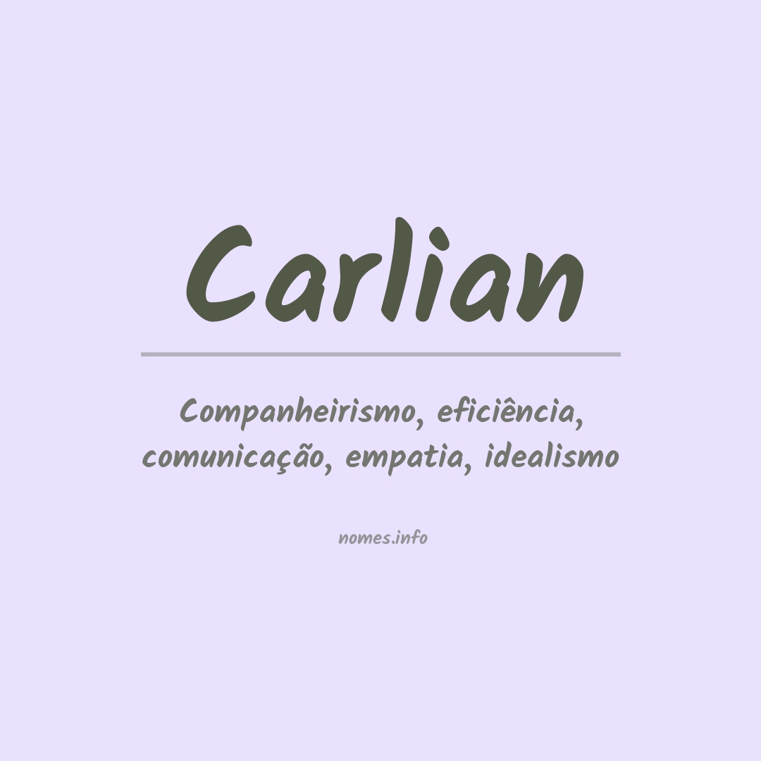 Significado do nome Carlian