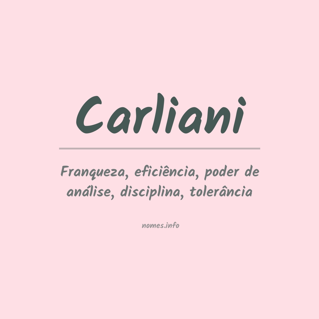 Significado do nome Carliani